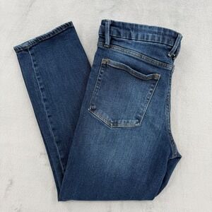 Good American Women's Straight Leg Jeans in Dark Blue Wash